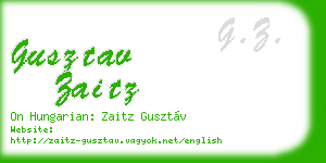 gusztav zaitz business card